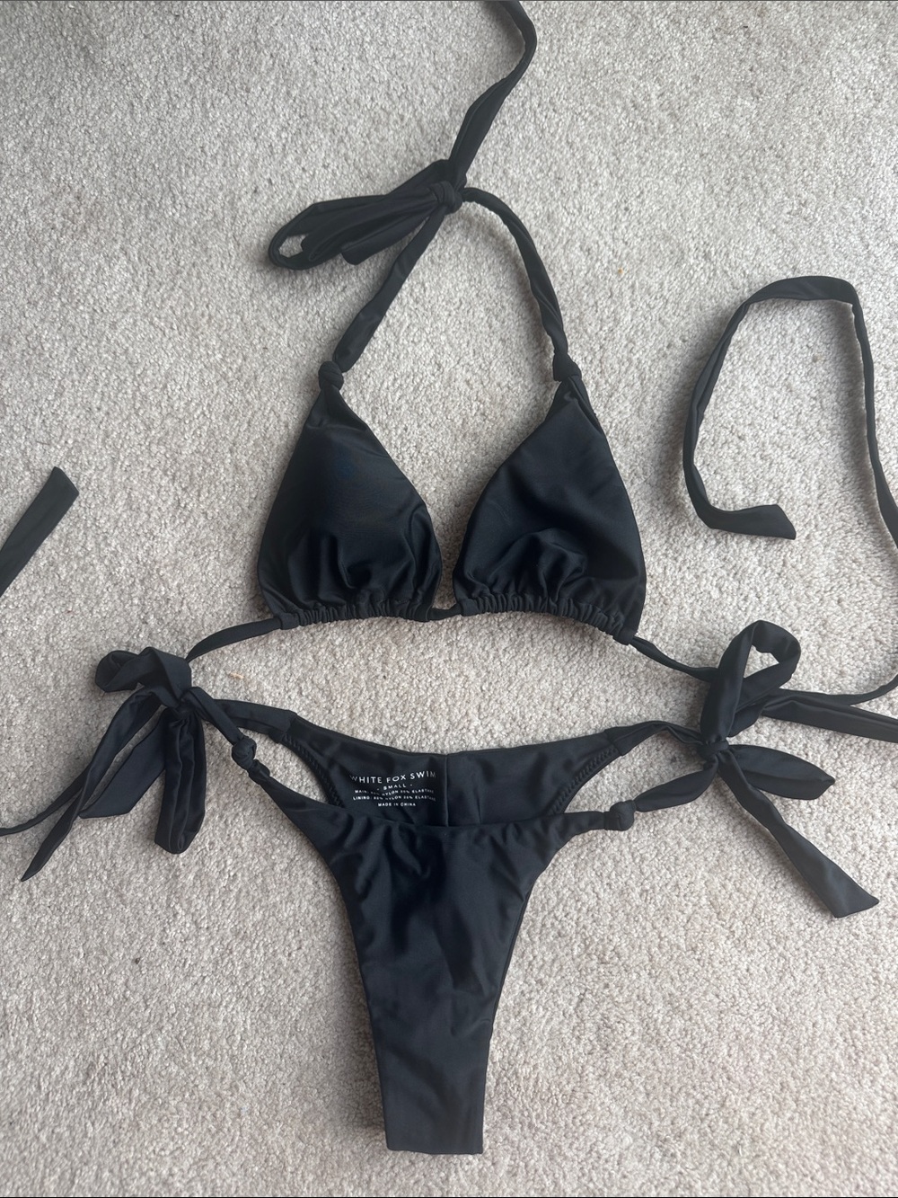 White Fox Tie-Side Triangle Bikini